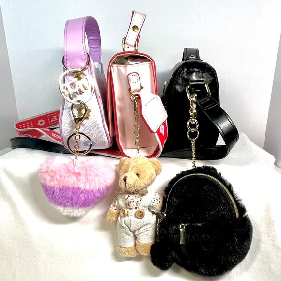 FAO Schwarz Kids 3 Purse Wardrobe Bundle in Pink, Black and White - Picture 4 of 16